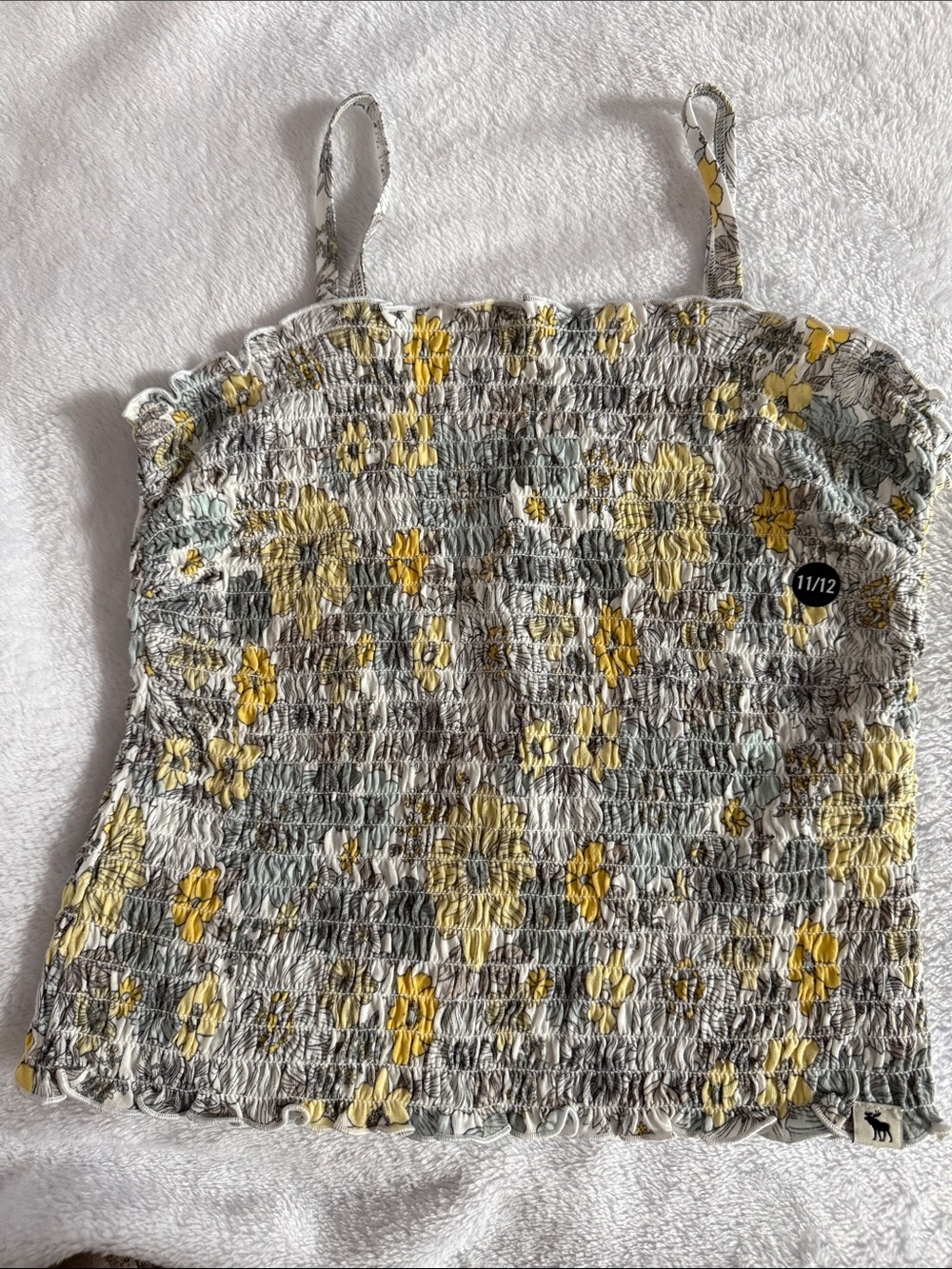 Abercrombie & Fitch Yellow Floral Smocked Cami